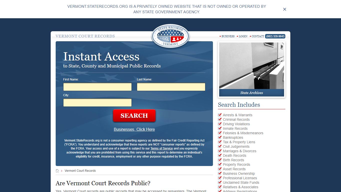 Vermont Court Records | StateRecords.org